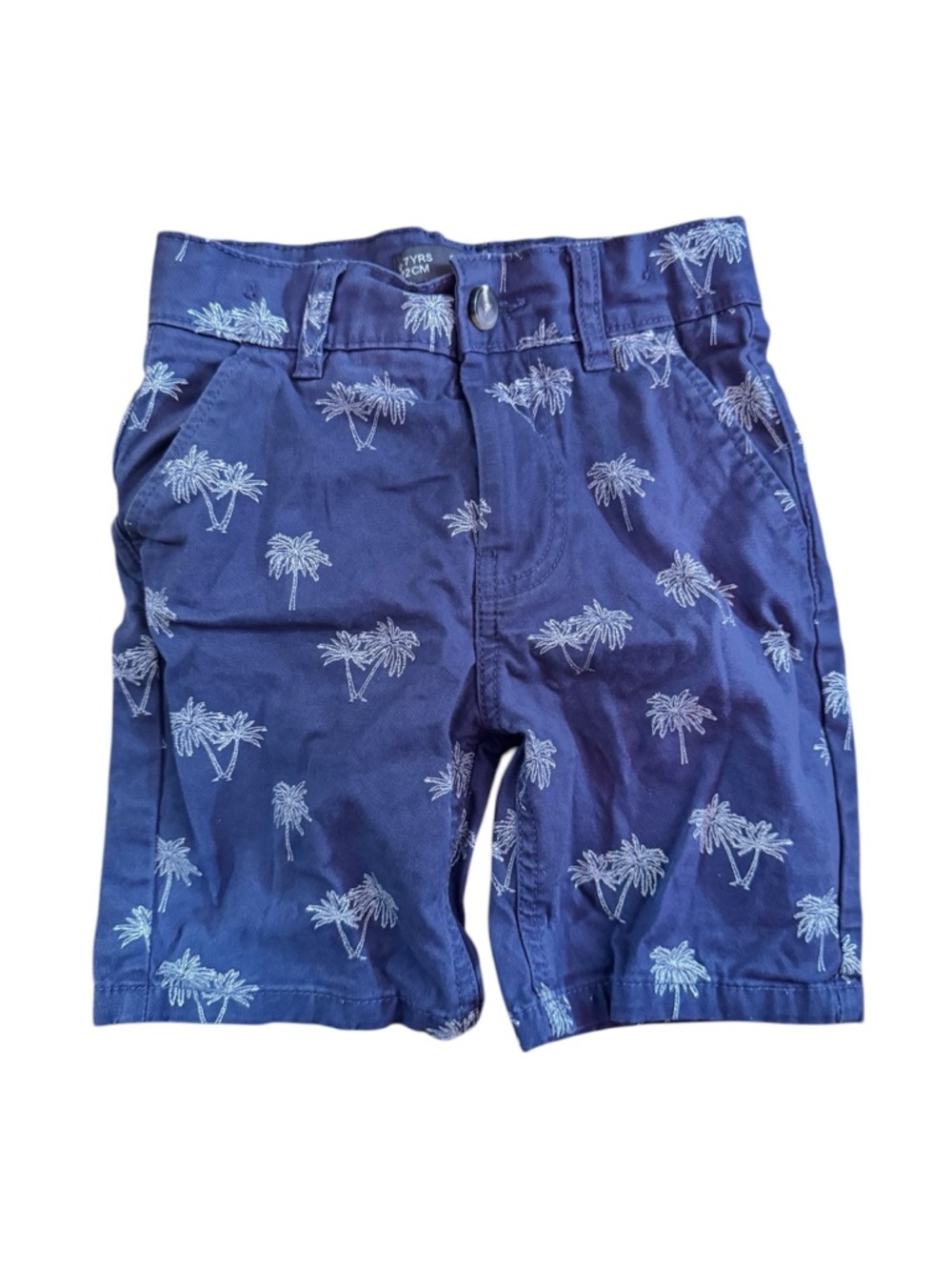 Denim&Co Navy Palm-Print Kids Shorts 6/7